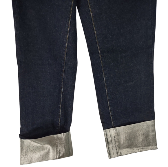 Mossimo Size 28 2R Denim Mid Rise Straight Dark Blue Capri Super Stretch Silver - Picture 6 of 13